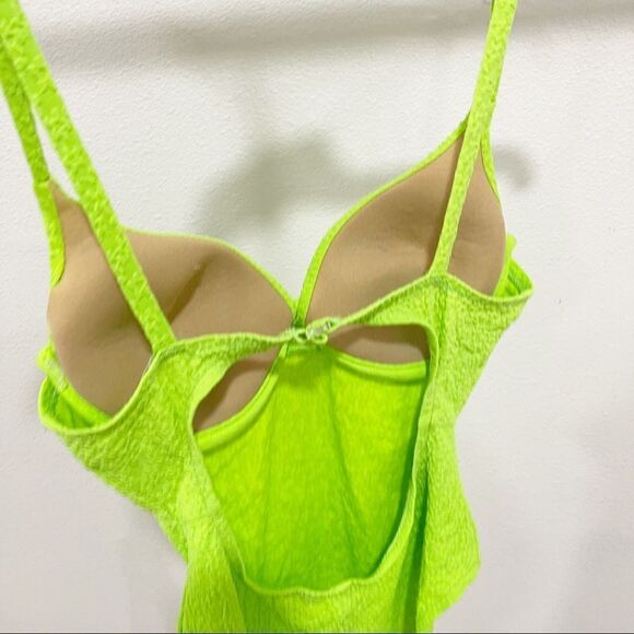 Vintage Green One Piece Swimsuit Bathing Suit 1980s - Picture 7 of 9